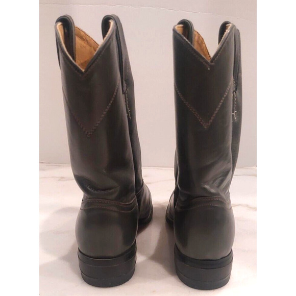 Vintage Justin Ropers Grey Kipskin Leather Boots Size 3 1/2 D and Matching Belt - Picture 4 of 13
